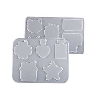 Gutta Percha Resin Cat Bear Perfume Bottle Four Leaf Clover Five Pointed Star Peach Heart Pendant Hang Tag Silicone Mold