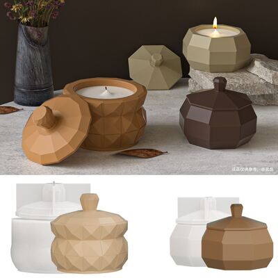 Diamond shaped storage jar silicone mold DIY aromatherapy gypsum candle cup ornament dropper mold