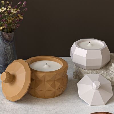 Diamond shaped storage jar silicone mold DIY aromatherapy gypsum candle cup ornament dropper mold