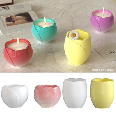 Tulip Flower Vase, Pen Holder, Storage Jar, Silicone Mold, DIY Aromatherapy Gypsum Candle Cup Mold