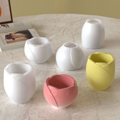 Tulip Flower Vase, Pen Holder, Storage Jar, Silicone Mold, DIY Aromatherapy Gypsum Candle Cup Mold