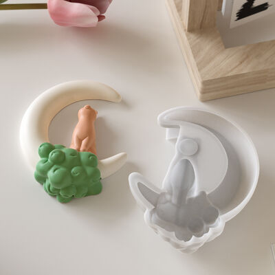 Cross Border Bubble Cloud Moon Cat Ornament Silicone Mold DIY Aromatherapy Gypsum Starry Sky Cat Jewelry Dropping Mold