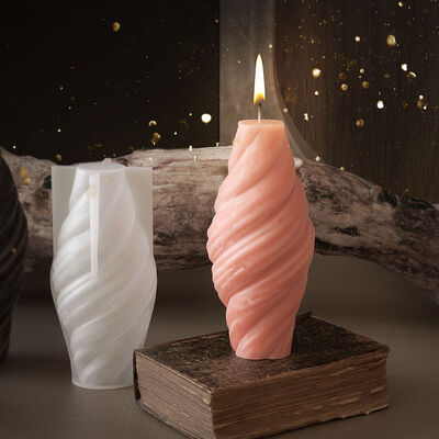 Drip Glue Spiral 3D Three-dimensional Ornament Grinding DIY Horn French Bread Shaped Candle Gypsum Silicone Mold