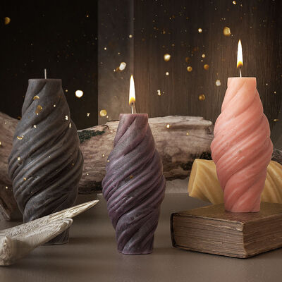 Drip Glue Spiral 3D Three-dimensional Ornament Grinding DIY Horn French Bread Shaped Candle Gypsum Silicone Mold