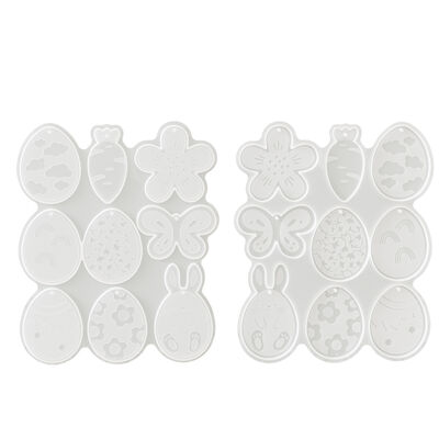 Easter Eggs, Butterflies, Flowers, Radishes, Rabbits, Easter Egg Pendants, Hanging Accessories, Silicone Molds With Droppings