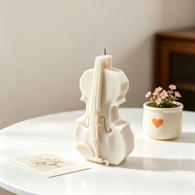 Molde de silicona para velas con forma de violín popular transfronterizo, adorno de yeso de aromaterapia DIY
