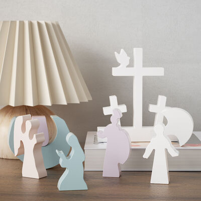 Easter Angel Family Set Up Candle Mold DIY Aromatherapy Gypsum Cross Decoration Silicone Mold
