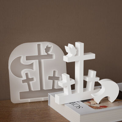 Easter Angel Family Set Up Candle Mold DIY Aromatherapy Gypsum Cross Decoration Silicone Mold