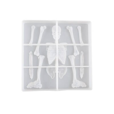 Halloween Series Skull And Skeleton Body Support Silicone Mold DIY Drip Plaster Ornament Grinder
