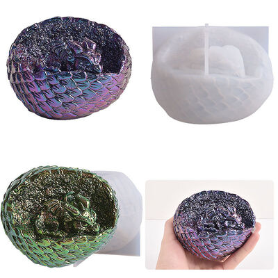 DIY Crystal Resin Gypsum Dinosaur Egg Baby Silicone Mold Hatching Dinosaur Cub Mold