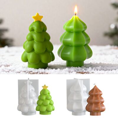 DIY Aromatherapy Gypsum Ice Cream Cream Christmas Tree Christmas Day Candle Decoration Silicone Mold