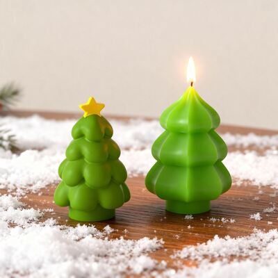 DIY Aromatherapy Gypsum Ice Cream Cream Christmas Tree Christmas Day Candle Decoration Silicone Mold