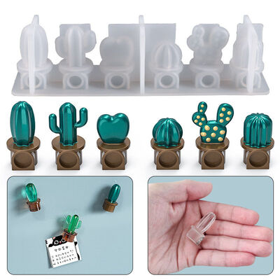 DIY Crystal Dropping Resin Mold Irregular Cactus Refrigerator Adhesive Silicone Mold Source Goods