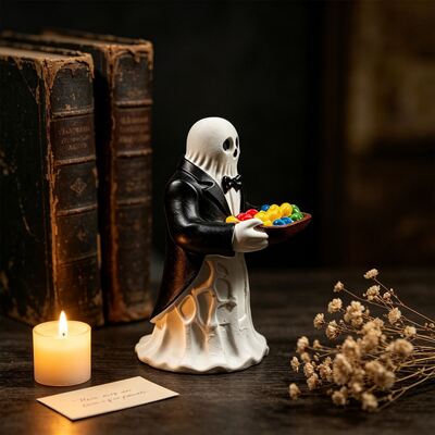 Halloween Ghost Servant Tray Silicone Mold Aromatherapy Gypsum DIY Desktop Decoration Decoration Mold