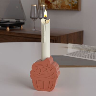 DIY Aromatherapy Gypsum Cement Paper Cupcake Ice Cream Candlestick Silicone Mold Candle Base Gypsum Mold