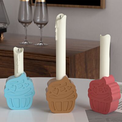 DIY Aromatherapy Gypsum Cement Paper Cupcake Ice Cream Candlestick Silicone Mold Candle Base Gypsum Mold