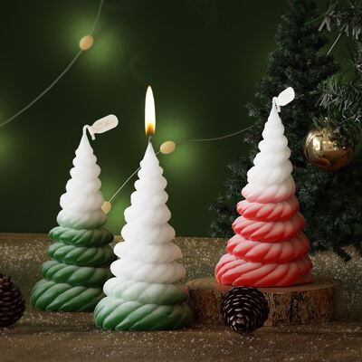 Christmas Tree Candle Silicone Mold DIY Christmas Aromatherapy Party Candle Gypsum Decorative Ornament Silicone Mold