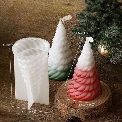 Christmas Tree Candle Silicone Mold DIY Christmas Aromatherapy Party Candle Gypsum Decorative Ornament Silicone Mold