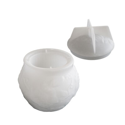 Drip Glue Mirror Relief Flower Vine Pattern Storage Jar DIY Gypsum Candle Cup Silicone Mold