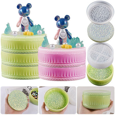 New Crystal Drip Glue Large Diamond Storage Box Mold Stacked High Storage Can Diamond Surface Storage Box Grinding