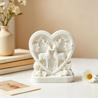 Cross Border Love Christmas Deer Ornament Silicone Mold DIY Aromatherapy Candle Platform Decoration Gypsum Mold