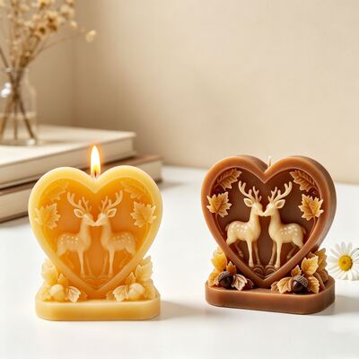 Cross Border Love Christmas Deer Ornament Silicone Mold DIY Aromatherapy Candle Platform Decoration Gypsum Mold