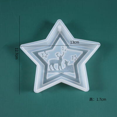 DIY Crystal Dropping Gel Mold Star Deer Christmas Theme Hanging Decoration Pendant Silicone Mold