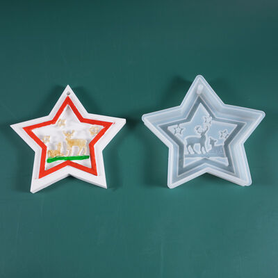 DIY Crystal Dropping Gel Mold Star Deer Christmas Theme Hanging Decoration Pendant Silicone Mold