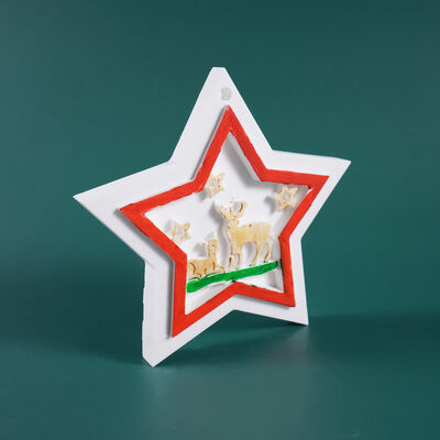 DIY Crystal Dropping Gel Mold Star Deer Christmas Theme Hanging Decoration Pendant Silicone Mold