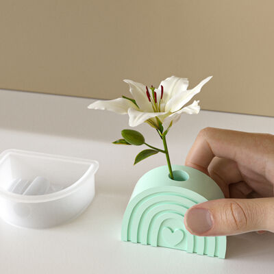Ins Wind Love Flower Rainbow Arch House Vase Flower Set Silicone Mold DIY Aromatherapy Gypsum Mold