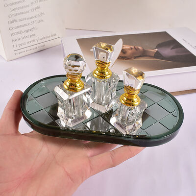 DIY Dropper Epoxy Resin Gypsum Elliptical Circular Checkerboard Pattern Storage Box Jewelry Silicone Mold