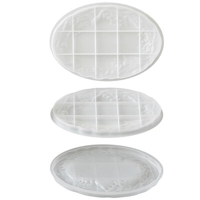 Ins Style European Style Tray Silicone Mold DIY Aromatherapy Gypsum Oval Dish Ornament Drip Glue Mold