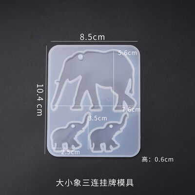 DIY Crystal Dropping Glue Mold Hanging Mold Elephant Alpaca Polar Bear Triple Size Silicone Mold