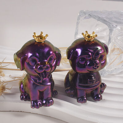Crystal Drip Glue 3D Dog Mold Cartoon Animal Mirror Laifu Golden Retriever Dog Gypsum Candle Silicone Mold