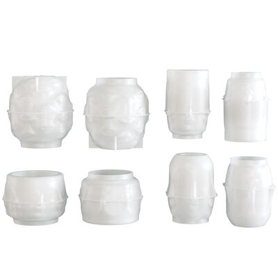 European Style Multi-faceted Facial Lip Vase Silicone Mold DIY Aromatherapy Gypsum Flower Pot Floral Decoration Mold
