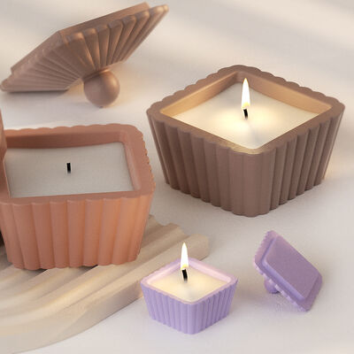 Striped Trapezoidal Dropper Resin Flowerpot Storage Box DIY Gypsum Candle Cup Ornament Silicone Mold