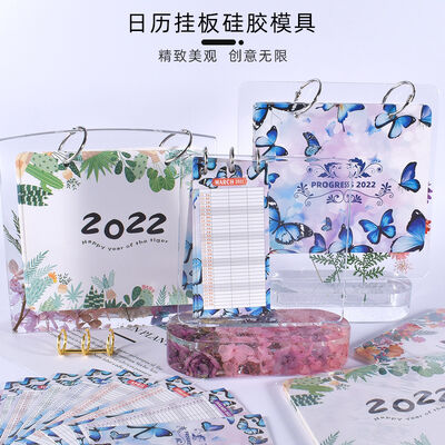 DIY Crystal Dropper Mold Calendar Hanging Board 2022-2023 Notepad Album Silicone Mold Wholesale