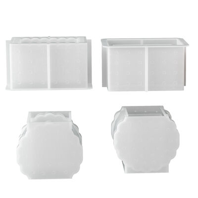 Creative New Product Square Round Biscuit Storage Can Silicone Mold DIY Aromatherapy Candle Cup Pen Holder Gypsum Mold