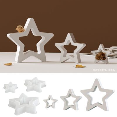 New Explosive Star Silicone Mold DIY Hollow Pentagram Jewelry Table Drip Plaster Mold