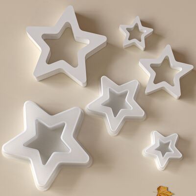 New Explosive Star Silicone Mold DIY Hollow Pentagram Jewelry Table Drip Plaster Mold