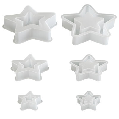 New Explosive Star Silicone Mold DIY Hollow Pentagram Jewelry Table Drip Plaster Mold