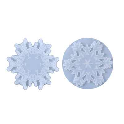 DIY Crystal Resin Mold Snowflake Hanging Ornament Cup Pad Multi-Purpose Silicone Mold Amazon Hot Sale