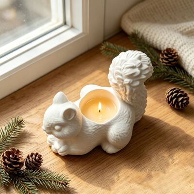 Instagram-style 3D Squirrel Candle Stand Silicone Mold Aromatherapy Candle Storage Base Gypsum Mold