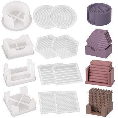 DIY Dropper Adhesive Hexagonal Square Circular Grid Honeycomb Coaster Storage Box Gypsum Table Silicone Mold