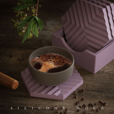 DIY Dropper Adhesive Hexagonal Square Circular Grid Honeycomb Coaster Storage Box Gypsum Table Silicone Mold