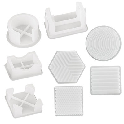 DIY Dropper Adhesive Hexagonal Square Circular Grid Honeycomb Coaster Storage Box Gypsum Table Silicone Mold