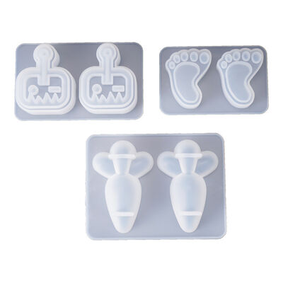 DIY Crystal Dropper Mold Thermometer Footprints Carrot Creative Cute Ornament Silicone Mold