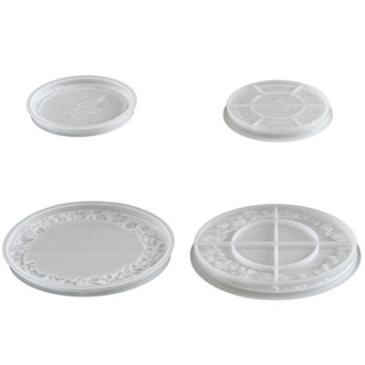 Circular Relief Lace Tray Ornament Base Silicone Mold DIY Lace Photo Frame Pendant Dropper Mold