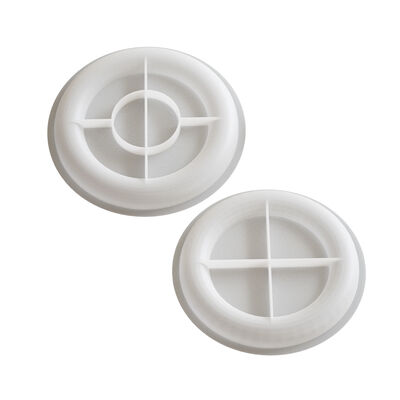 DIY Glue Resin Gypsum Circular Arc Rose Tulip Relief Pattern Tray Plate Silicone Mold