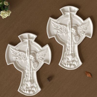 Mike Angel Cross Tray Silicone Mold DIY Aromatherapy Gypsum Candle Storage Ornament Dish Dropping Mold